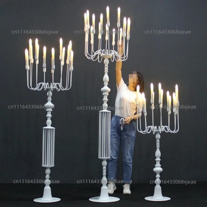 Candlestick wedding props large wrought iron floor candlestick oversized halloween decoration wedding beauty accessories
