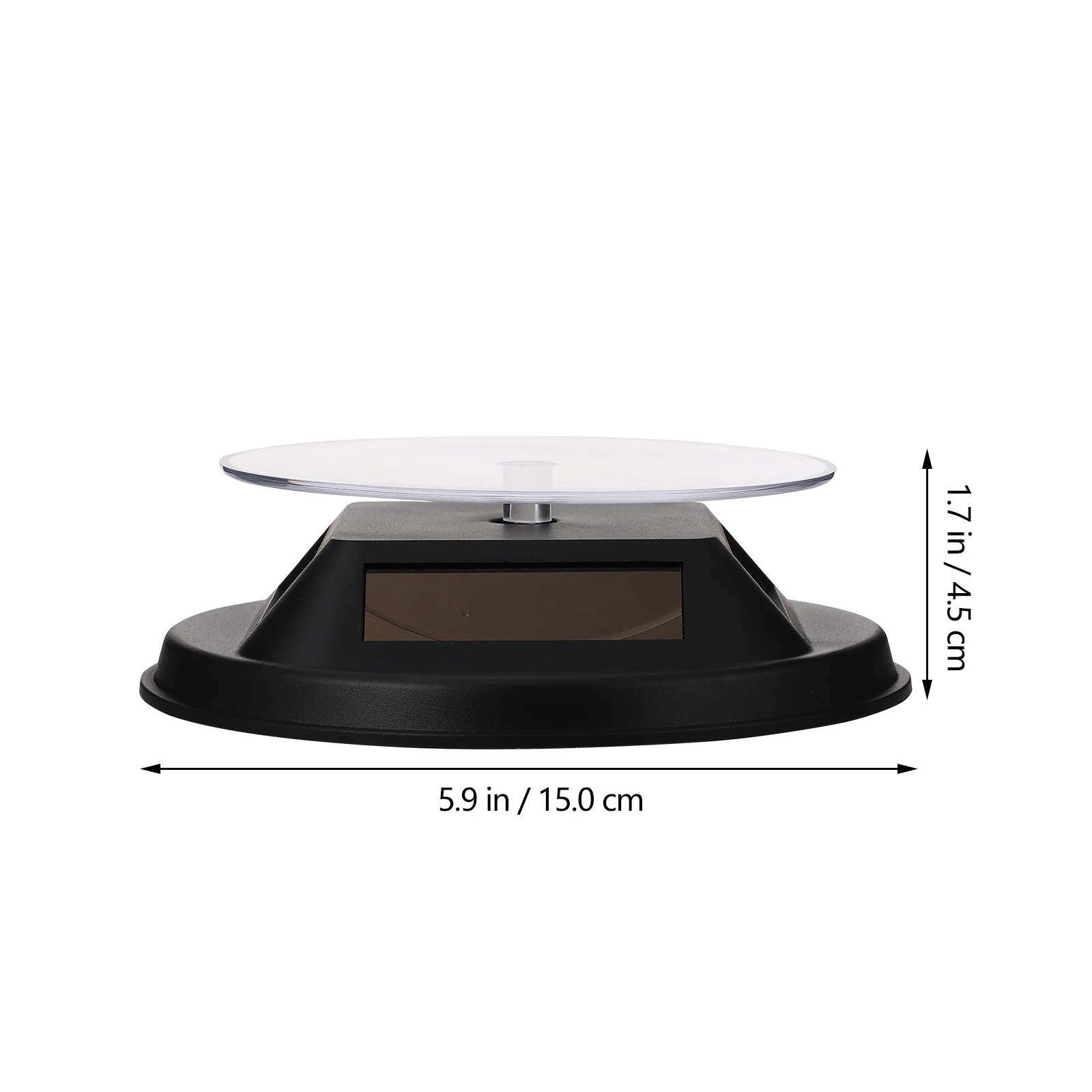 360 Degree Solar Powered Rotating Display Stand Long Life Jewelry Turntable for Watches Collectibles Digital Camera Bags