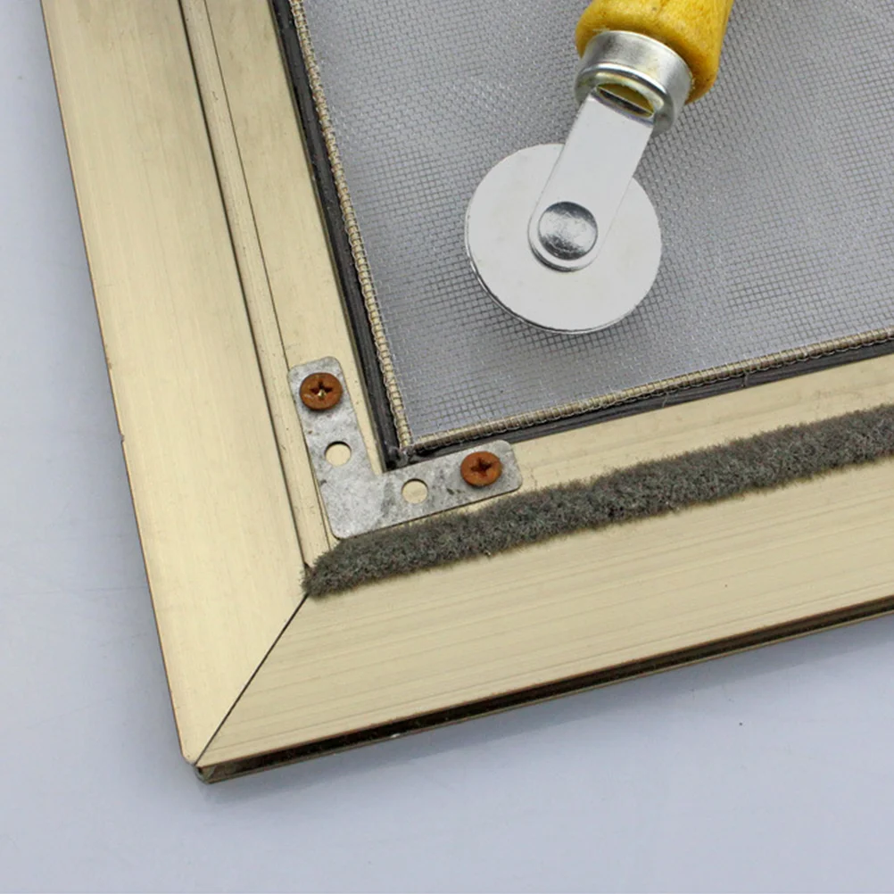 

Window Screen Roller Professional Alloy Pressure Tool Double Head Wooden Handle Window Screen Installation Tool Pressing Wheel