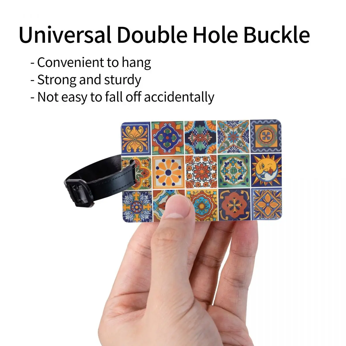 Mexican Talavera Tiles Luggage Tag Custom Baggage Tags Privacy Cover Name ID Card