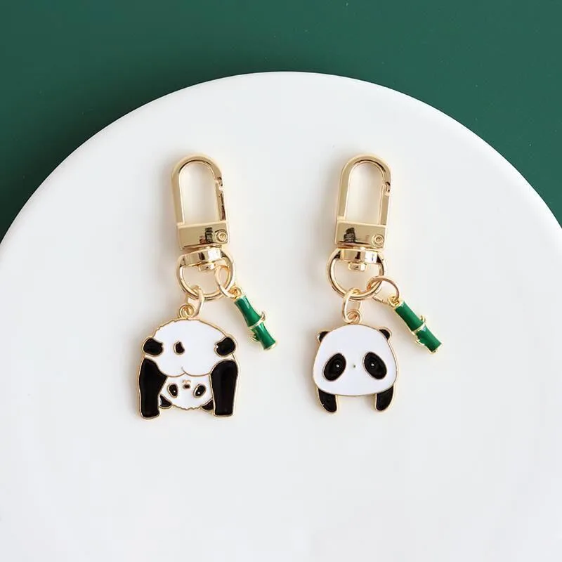 الإبداعية الباندا مفتاح سلسلة جديدة النمط الصيني الخيزران المشتركة الحيوان قلادة كيرينغ لحقيبة سحر سماعة غطاء حلية الفتيات هدية #2