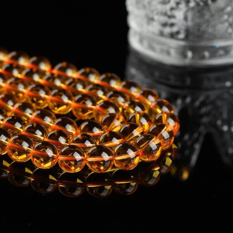 High-Quality Optimize Citrine Beads, 6 8 10 12mm Round Loose Spacer Bead For Bracelet Necklace Jewelry Making Accessories