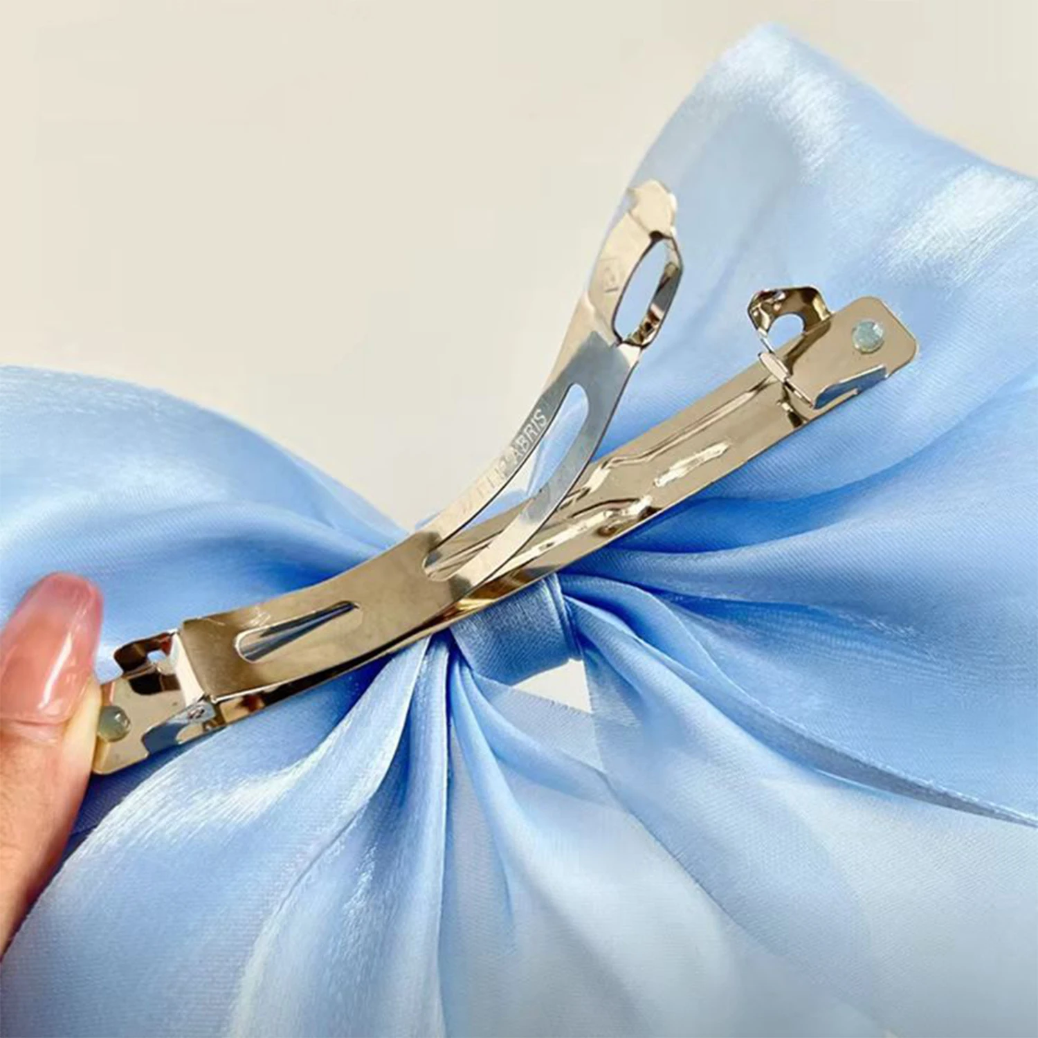 Pinzas para el cabello con lazo de Organza para niña, pinzas para el cabello con lazo azul y rosa, pasador con lazo, horquilla, Clip para cola de