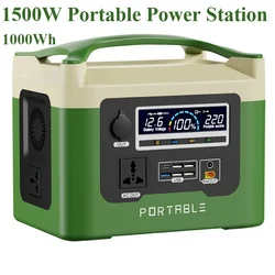 1500W Portable Power Station 1000Wh solar generetor 12V Plug Two Way Fast Charge Pure Sine Wave AC Outlet for Outdoor  Camping