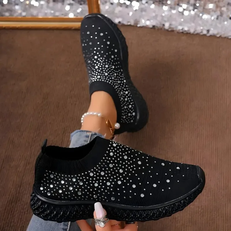 

Women's Shoes Luxury Crystal Casual Shoes Outdoor Light Walking Flats Comfortable Soft Bottom Loafers Breathable Women Sneakers