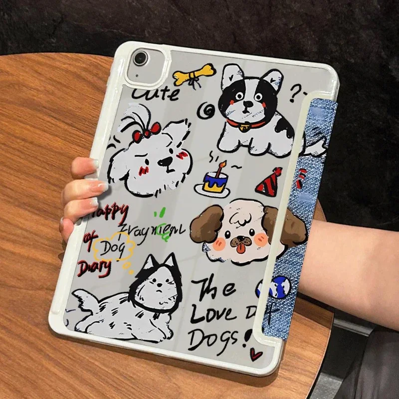 Tablet Cover for IPad Air 5 4 10.9 Cases IPad 10th Generation 10.2 7th 8th 9th Gen Ipad 5th 6th 9.7 Happy Kitten Puppy Funda