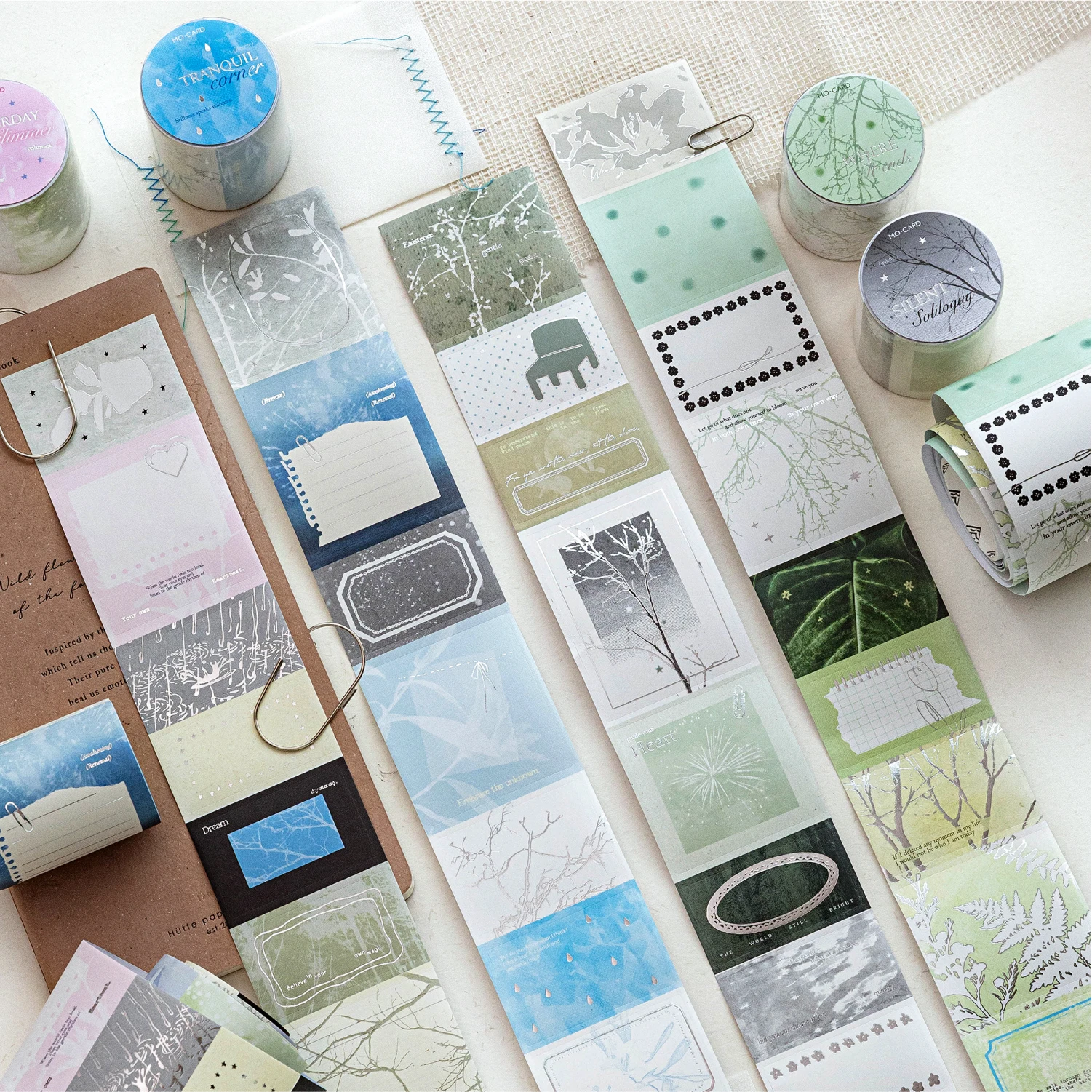 50mm*2m Silver hot stamping die-cutting Tapes Scrapbooking Hand Account Adhesive hand made Diy Junk Journal Craft Supplies