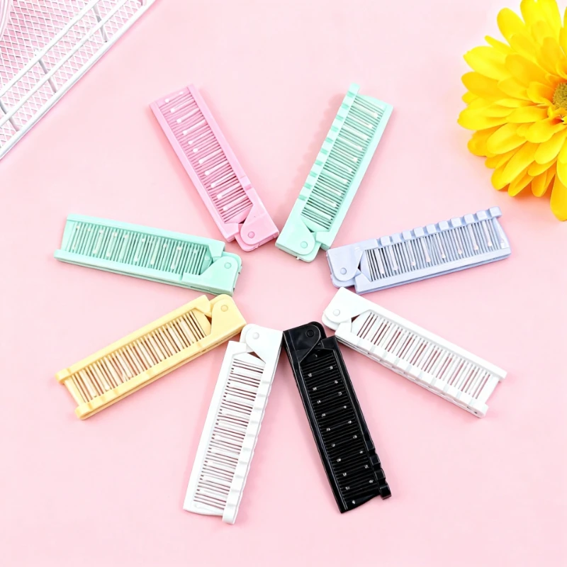 1PC Portable Folding Comb for Girls Dual-Use Anti-Static Braiding Curling Comb Travel Massage Tool