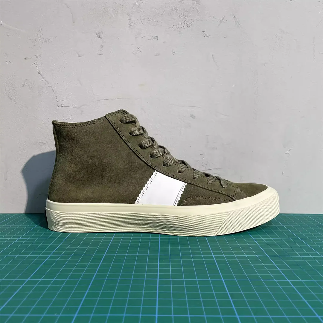 DONNAIN Casual High Top Sneakers Unisex Men Natural Sueded Leather Lace Up Flat Trainers Handmade Top Quality Designer Shoes