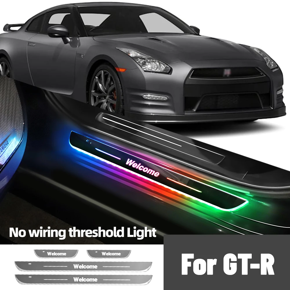 

For Nissan GT-R GTR GT R R35 2007-2020 2018 Car Door Sill Light Customized Logo LED Welcome Threshold Pedal Lamp Accessories