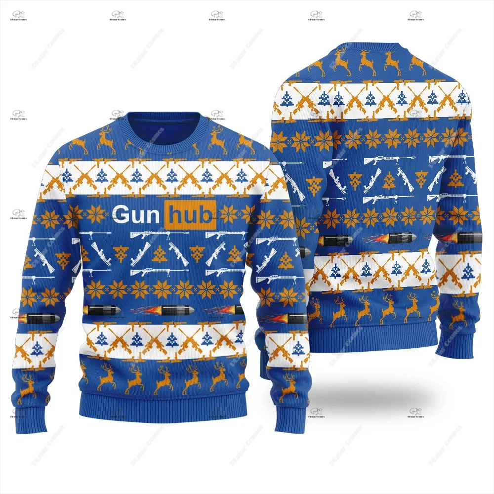 Christmas Santa Claus Pet Cat Knitted Ugly Sweater Graffiti Retro Vintage 3DPrint Pullover Harajuku Casual Funny Long Sleeves 44