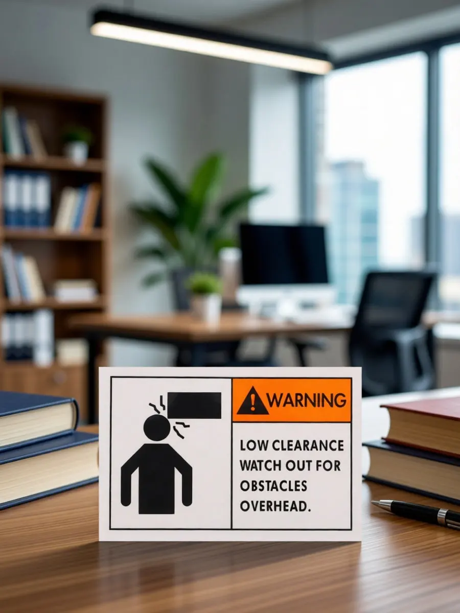 Watch Your Head Warning Label Strong Adhesive Safety Sign Outdoor Caution Sticker Overhead Caution Warning Sign