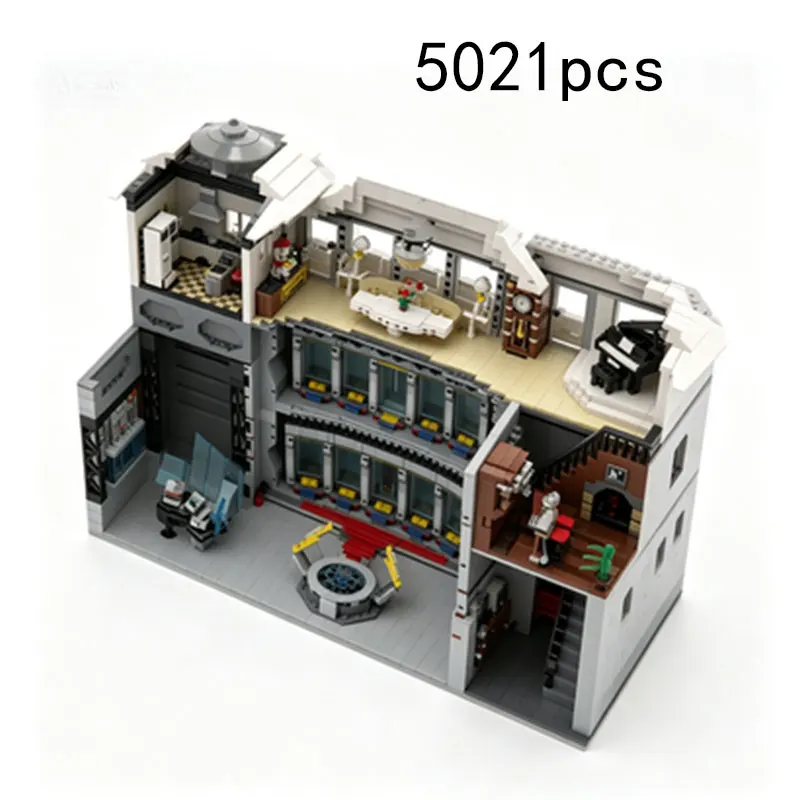 

MOC5021pcs Small Particle Building Blocks Three-Story Building Base Desktop Ornament Toy Gift