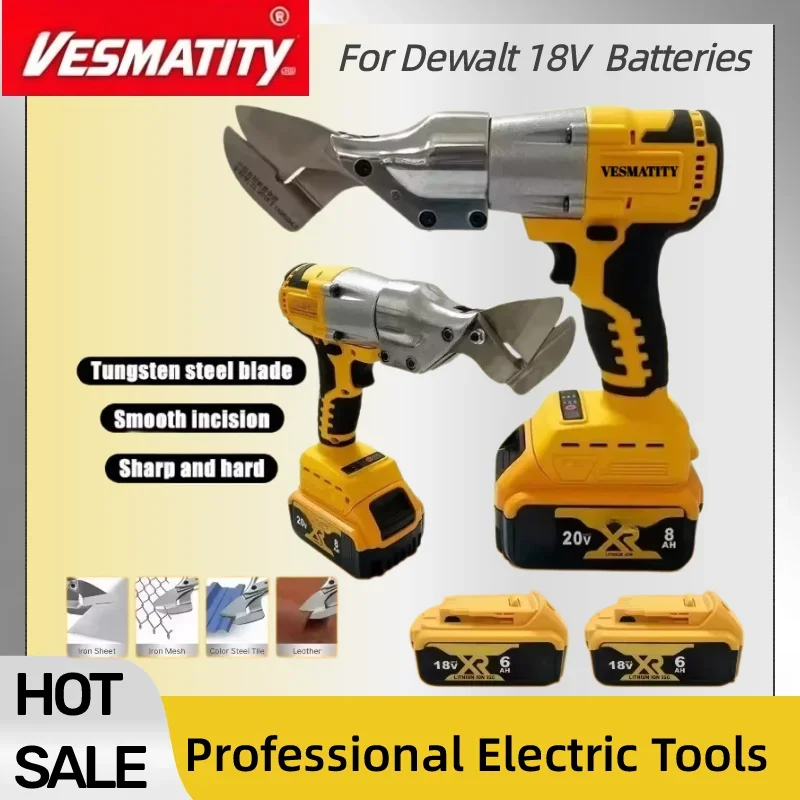 Electric Scissors 500W Cordless Sheet Metal Scissors Electric Metal Cutting Tool Mobile Cutter Power Tool For Dewalt Battery