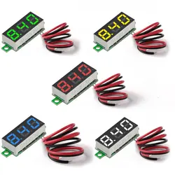 Mini Digital DC Voltmeter 0.28 Inch Two-Wire 2.5V-30V Mini Digital DC Voltmeter Voltage Tester Meter 5 Colours