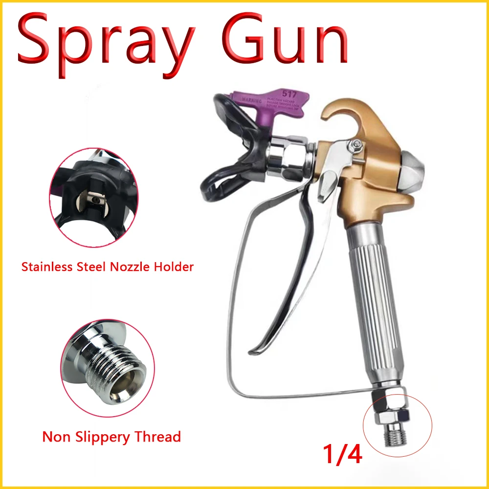 

High Pressure Airless Paint Gun 3600PSI Paint Spray Accessories Gun With Tip Nozzle Guard Pump Sprayer Machine 1/4 Inch Thread