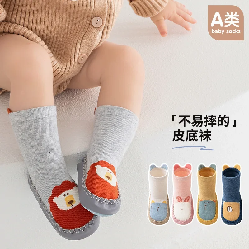 Baby Socks Slippers Cartoon Newborn Children Floor Socks Shoes Anti Slip Soft Sole Toddlers Indoor Socks Shoes Leg Warmers Gifts