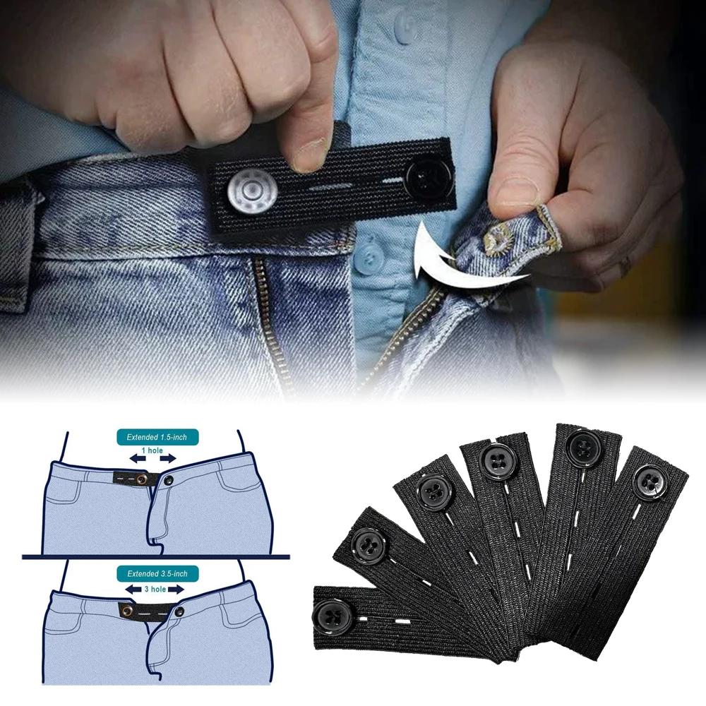 

Pants Button Extender Universal Extendable Pants Button Adjustable Elastic Waist Extender for Women Men Extensores De Pantalones