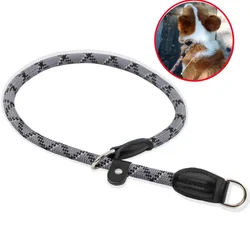 Dog Collar P Chain Adjustable Dogs Collars Reflective Pet Chain Nylon P Rope Harness Dog Walking Puppy Training Pet Supplies