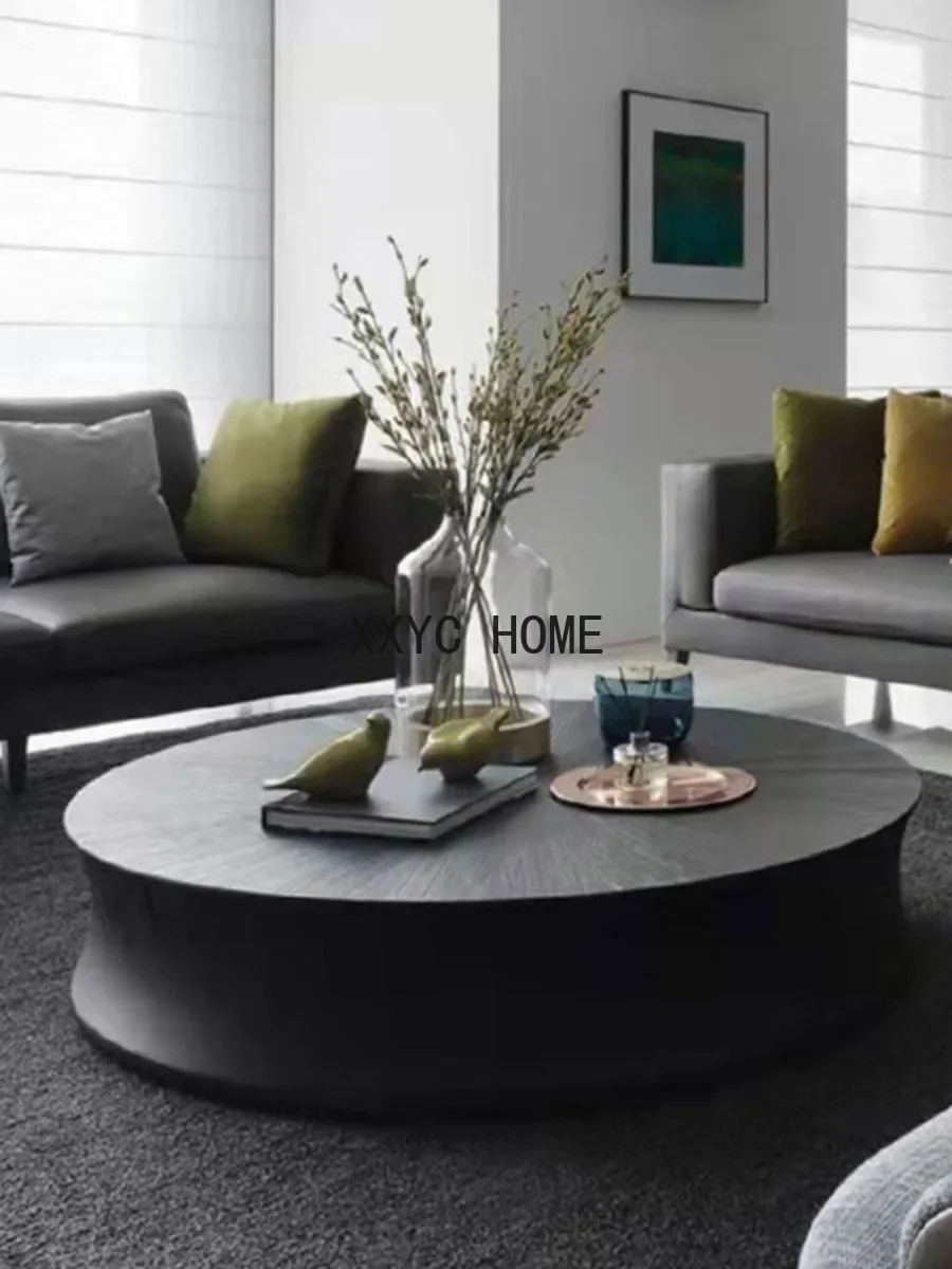 

Italian Minimalist round Tea Table Light Luxury Modern Living Room round Tea Table Quiet Style