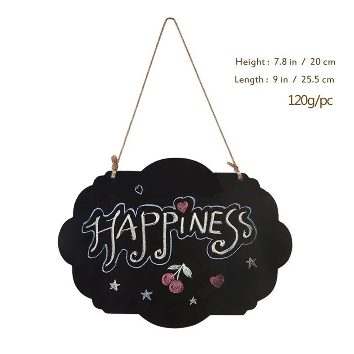 

2Pcs Double-Sided Wooden Blackboard Creative Message Boards Black Retro Wavy Edges Jute String Hanging Signs for Home Party