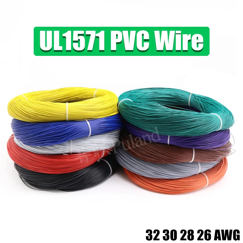 

UL1571 Electronic Wire 32 30 28 26 AWG Flexible Cable PVC Insulated Tin-plated Copper Environmental LED Line DIY Cord