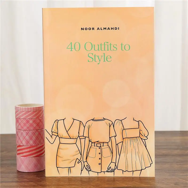 

English Edition: Fashion Clothing, Coloring Book, Tape, Handbook, Graffiti 40 Outfits to Style Picture books