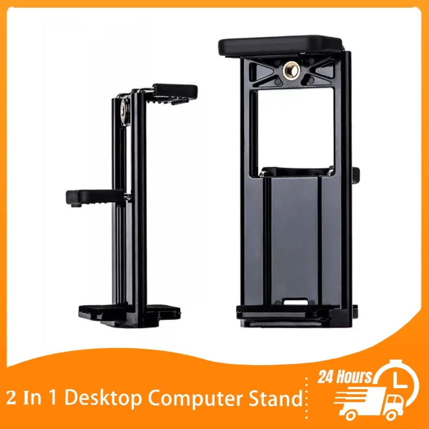 

1pc Universal Tablet Phone 2 in 1 1/4" Tripod Mount Clamp Holder Bracket Selfie Clip Tablet Stand Holder