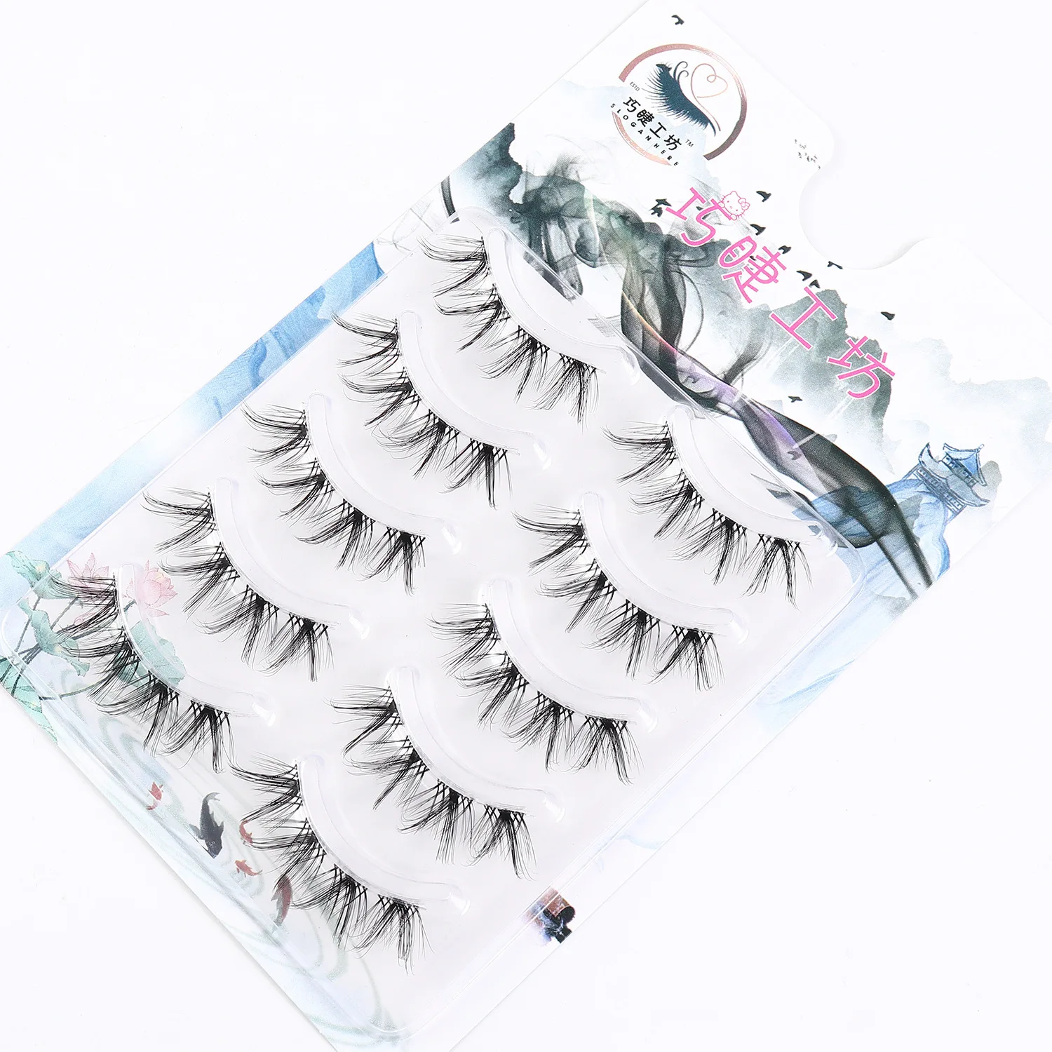 5 Pairs Korean Style False Eyelashes Soft Natural Long 3D Fairy Little Devil Cosplay Y Fake Lashes Big Eye Makeup Accessories