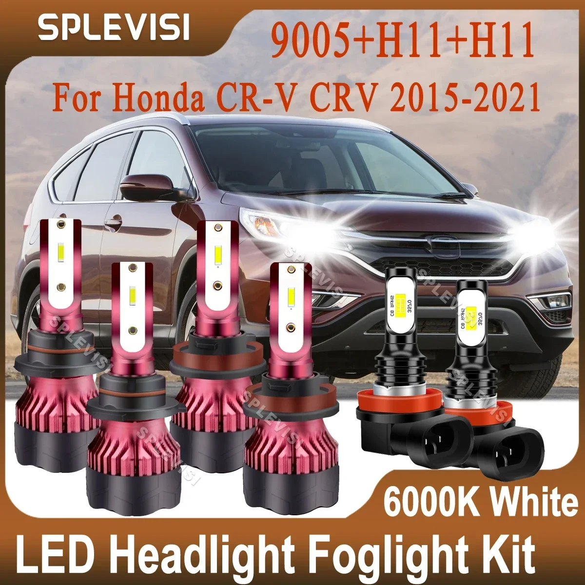 

Plug Play LED Headlights Foglamp Car Light 9005 High H11 Low H11 Foglight For Honda CR-V CRV 2015 2016 2017 2018 2019 2020 2021