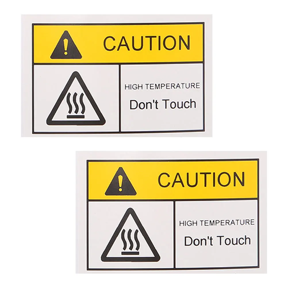 2 Sheets Hot Warning Stickers High Temperature Warning Labels Caution Decals for Mechanical Equipment Safety Signs