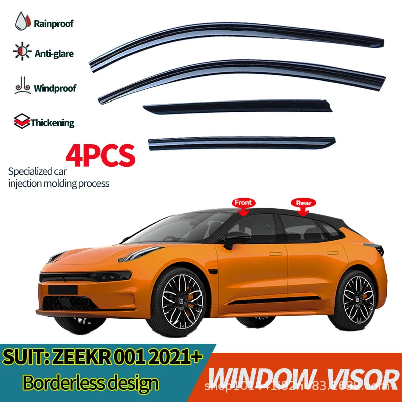 

Special ZEEKR 001 car window rainproof ZEEKR 001PC injection molded bright black new energy vehicle weatherproof