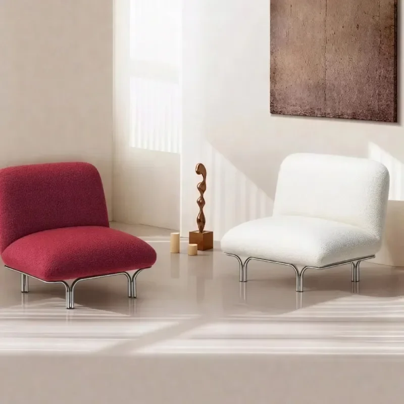 MOMO Medieval Style Fabric Sofa Chair Light Luxury Homestay Living Room Negotiation Chair Simple Modern Designer Sofa Chair