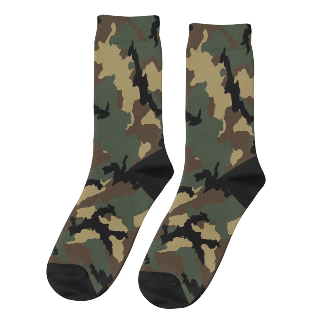 Chaussettes droites de Camouflage de l'armée, en Polyester, Camouflage de forêt Original, bas d'automne pour hommes et femmes, Hip Hop