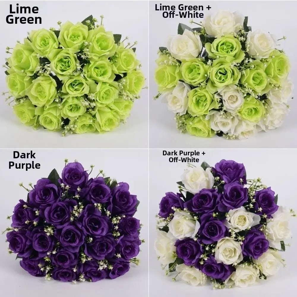 18 Köpfe Echte Glückliche Blume Mini Fotografie Foto Geschenk Valentinstag Blumen 10 Farben Natürliche Simulierte Rose Heimdekoration – Detail 9