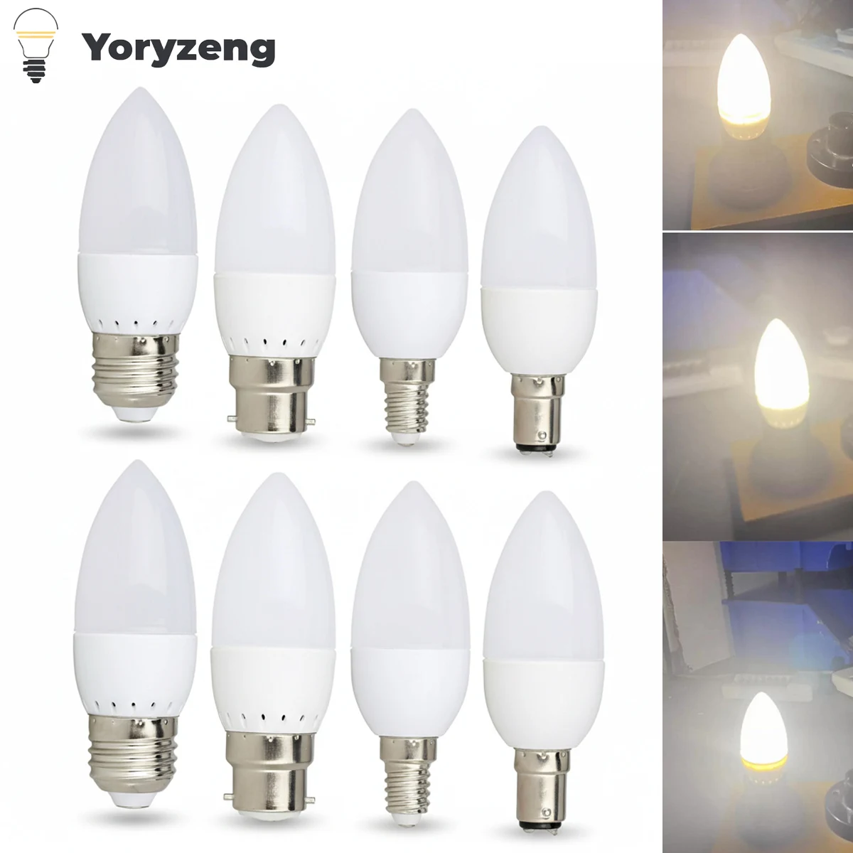 

10 шт. 220 В 3 Вт светодиодные лампы E27 E14 E12 B22 B15 2835 SMD, лампа-свеча 360° ° Лампа с регулируемым углом луча без мерцания для домашнего декора