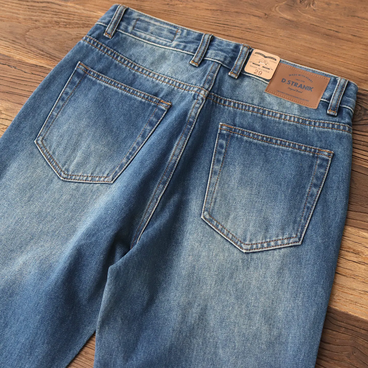 

Новые джинсы в американском ретро-стиле, классического синего цвета, мужские, прямого кроя, повседневные брюки.