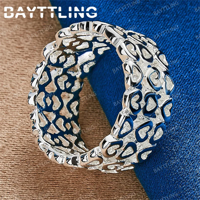 Luxury 925 Sterling Silver 7/8/9/10 Exquisite Heart-shaped Knitted Ring Women's Wedding Accessories Jewelry Gifts
