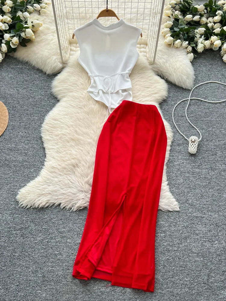 

Retro Floral Print Svel Button up Top High Waist Long Slim Fit f Skirt Women's Summer Faion Set Ele Lady Sle