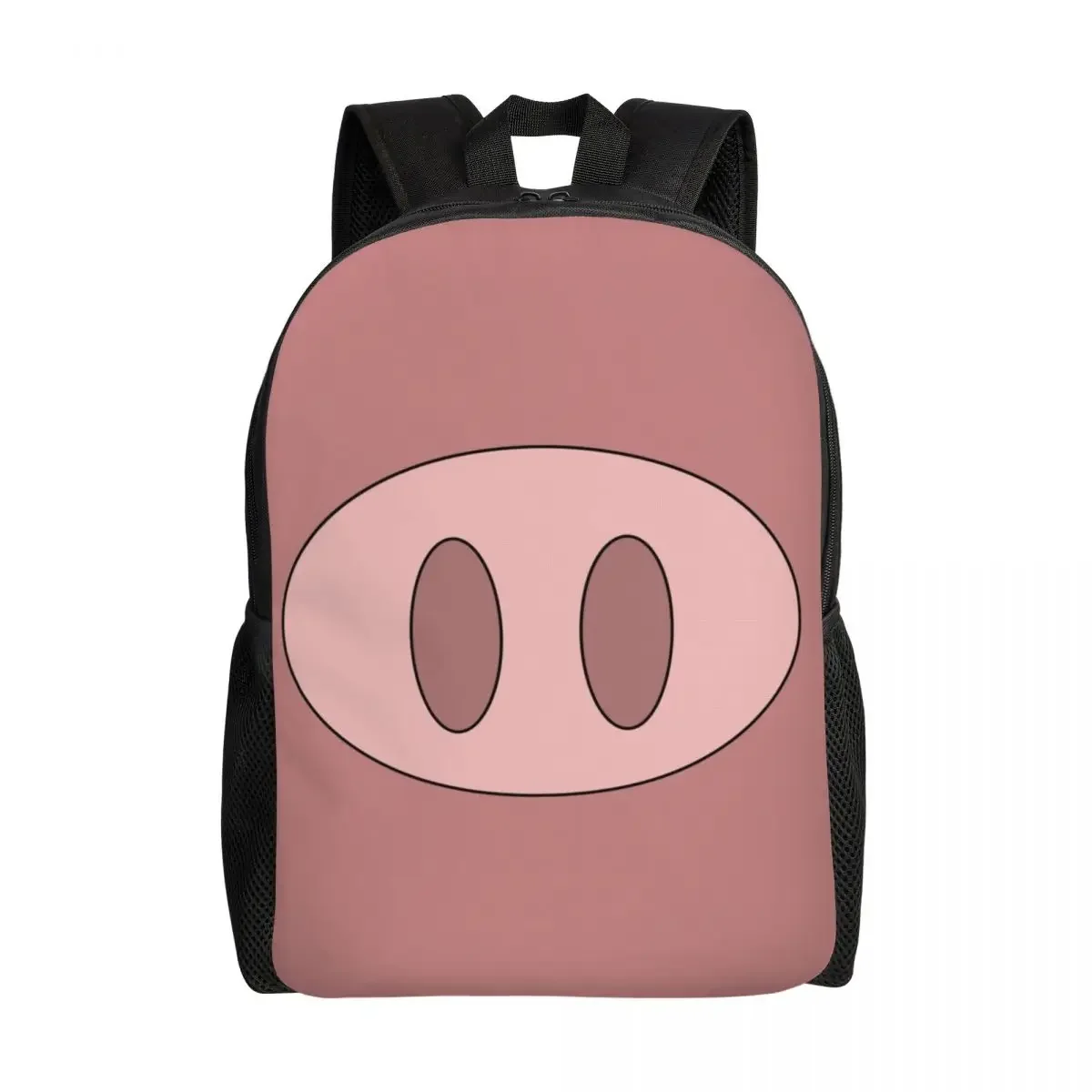 Custom Cute Fat Pig Face Nose Backpack for Women Men College School Students Bookbag Fits 15 Inch Laptop Animal Piggy Lover Bags