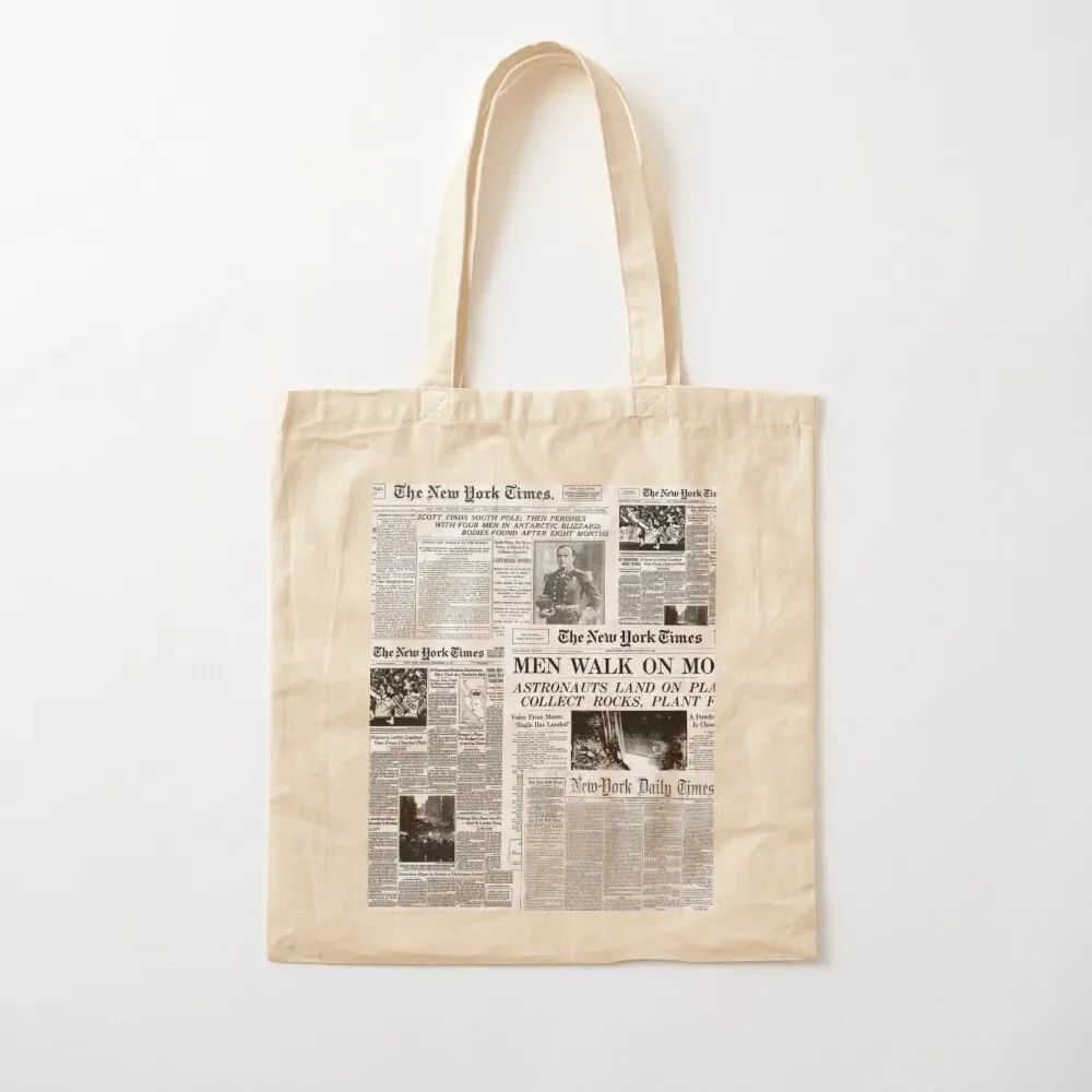 

Newspaper print [white] Tote Bag Women's tote bag university shopper bag custom fabric