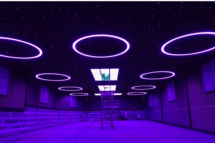 ECOJAS Rgb Led Smart Ceiling Chandelier Lamp Remote Control Bedroom Chandeliers for Living Room Party Decoration Led Light