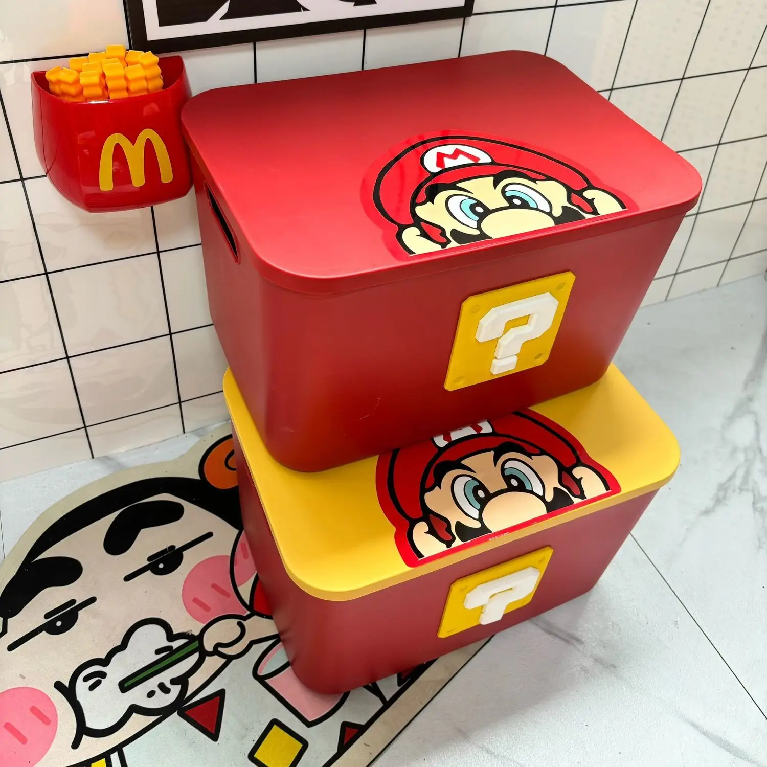 Caja de almacenamiento bonita de dibujos animados de Super Mario, ropa creativa Kawaii para el hogar y la Oficina, juguetes, aperitivos, caja de almacenamiento de clasificación varios, regalo