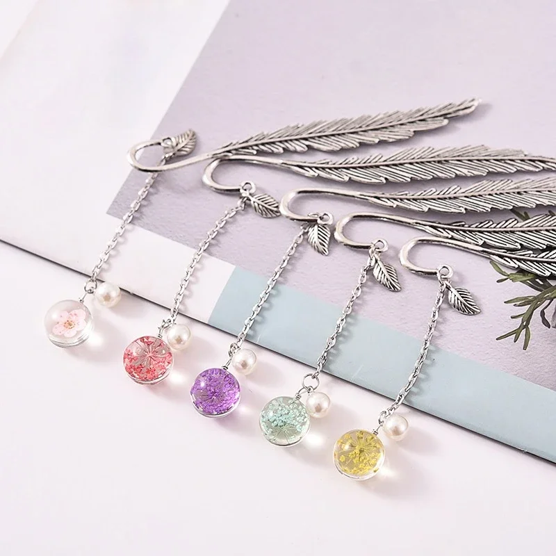 Pendant Bookmark Creative Retro Feather Metal Book Marks Book Page Mark Gift School Supplies Novelty Stationery Back To School