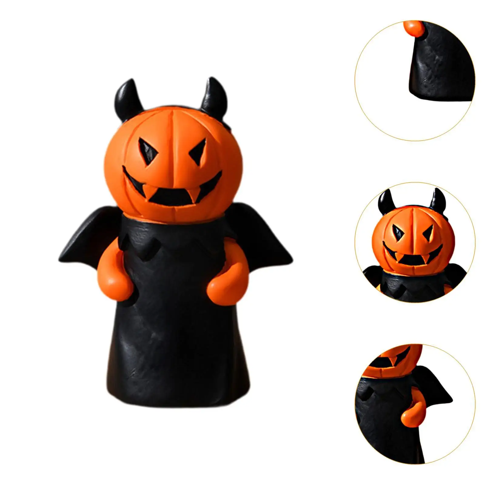 Estatuilla de calabaza en miniatura para Halloween, muñeco de calabaza, escultura de hombre, resina decorativa para recuerdo de fiesta, decoraciones de coche