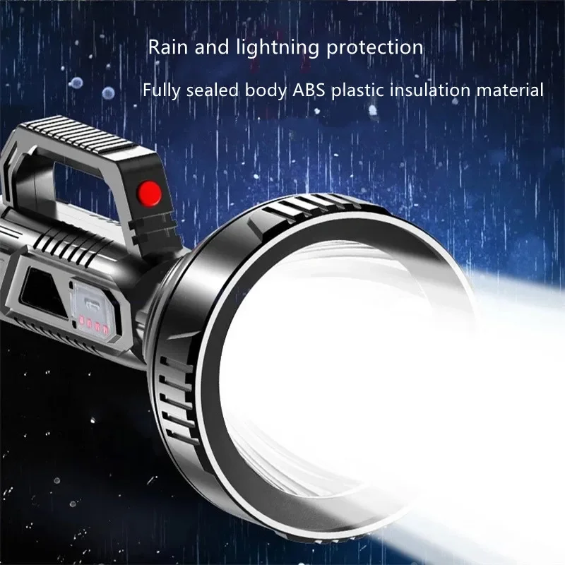 High Power LED Flashlight USB Rechargeable Powerful Spotlight Searchlight Waterproof Fishing Lantern Torch Portable Camping Lamp