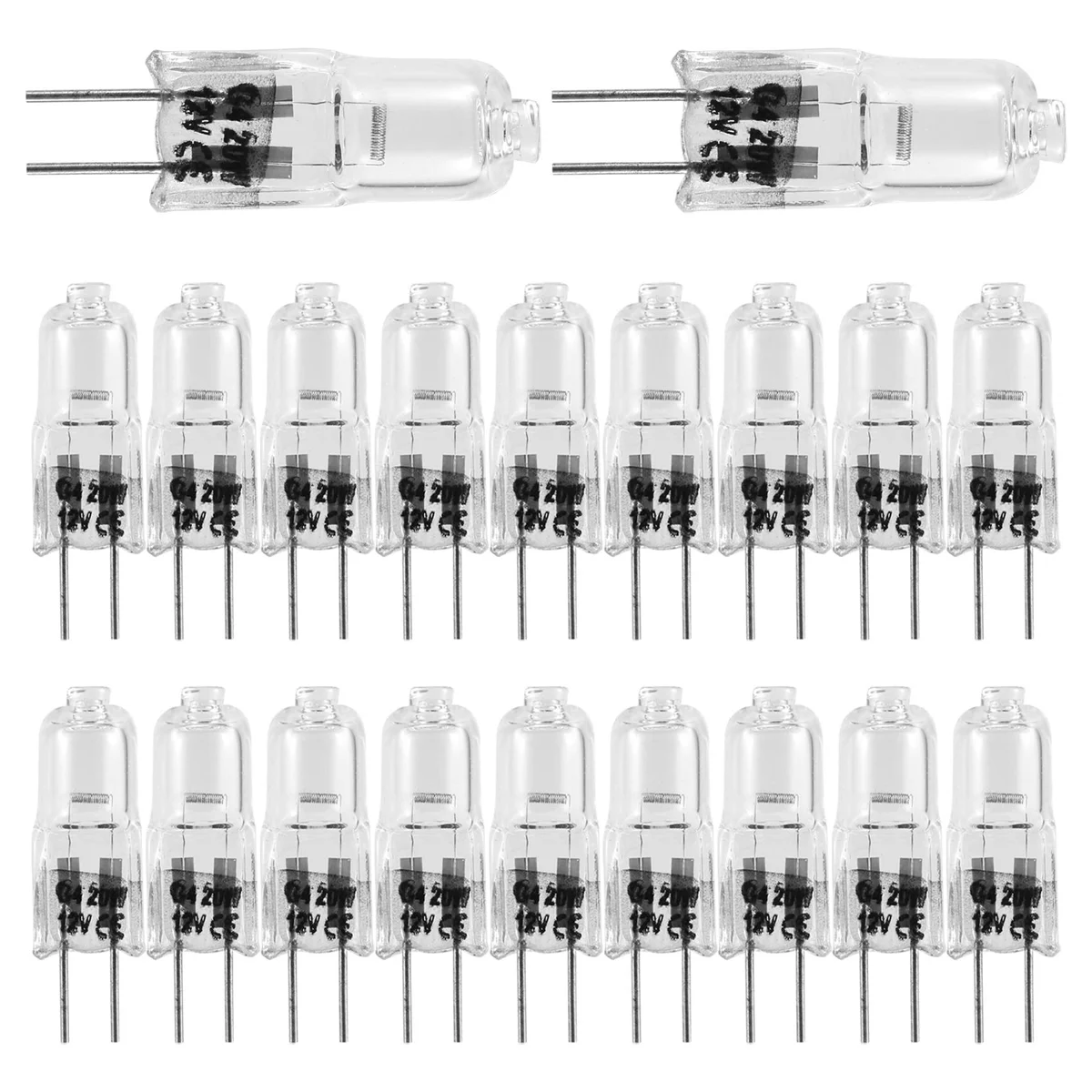 High-end 20 Pcs G4 Halogen Bulbs,20W 12V Halogen Light Bulbs 2 Pin Clear Lamp Bulb,for Cooker Lighting,Signal Lights,Track