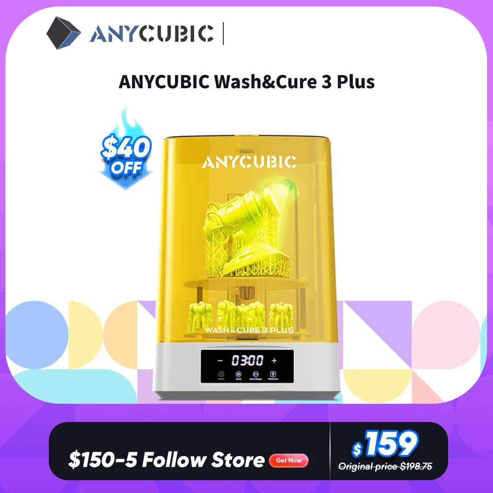 

ANYCUBIC Wash & Cure 3 Plus Large Volume Curing Washing Machine For SLA LCD Resin 3D Printer For Photon Mono X2/ X 6Ks/ M5/ M5s