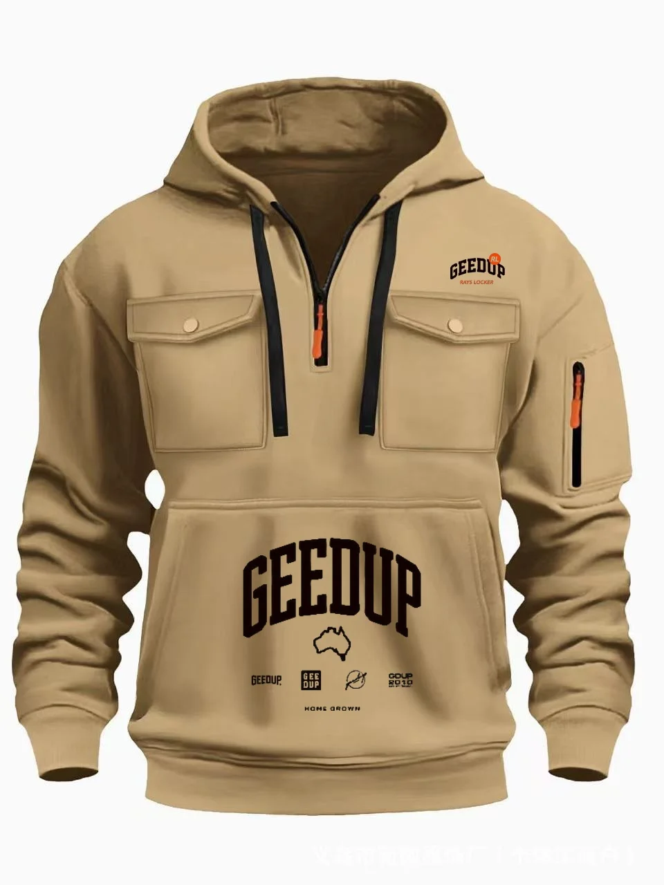 

2025 Men's Hoodie Spring Autumn Style Fashion Casual Sporty Youth Trendy Embossed Design with Pocket Versatile Hooded Sweatshirt
