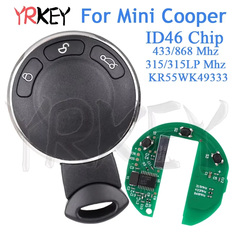 

Remote Car Keys for BMW Mini Cooper Cabrio S ONE D R60 R61 315/315LP/433/868Mhz Chip ID46 Car Smart Key Fob FCCID KR55WK49333
